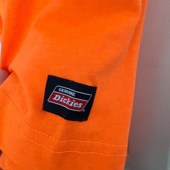 Men's Dickies Cool and Dry Easy vis Orange Shirt - Picture 3 of 6